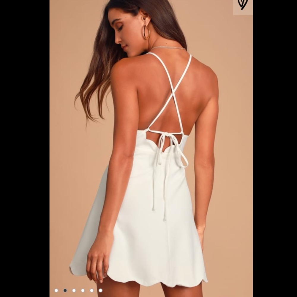 Lulu’s Ivory Backless Dress